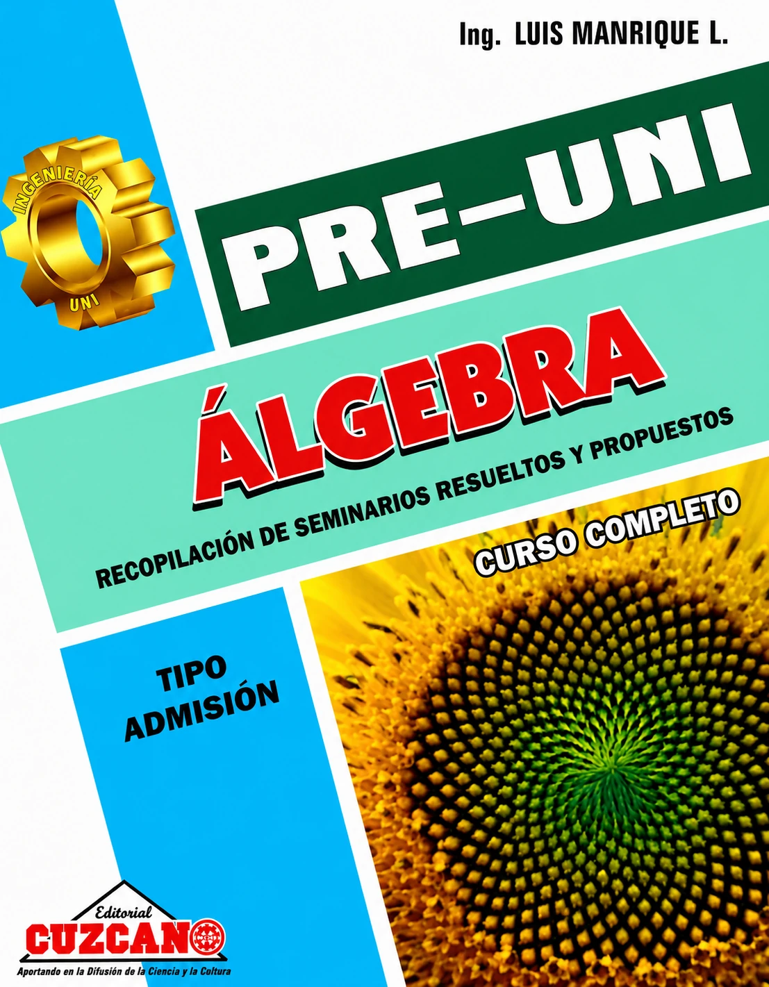 Portada de Álgebra PREUNI Tipo Admisión