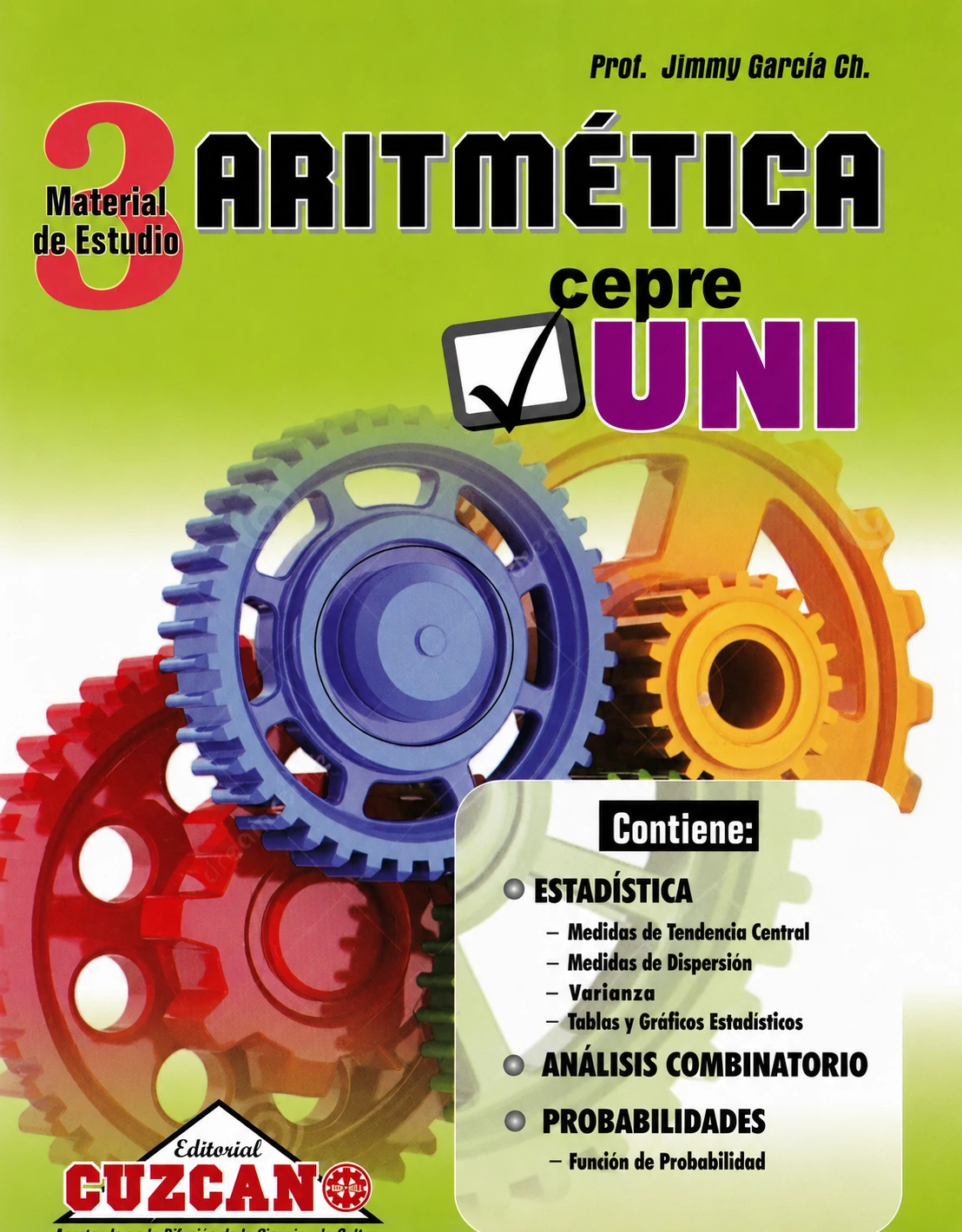 Portada del Solucionario 3 de Aritmética CEPREUNI