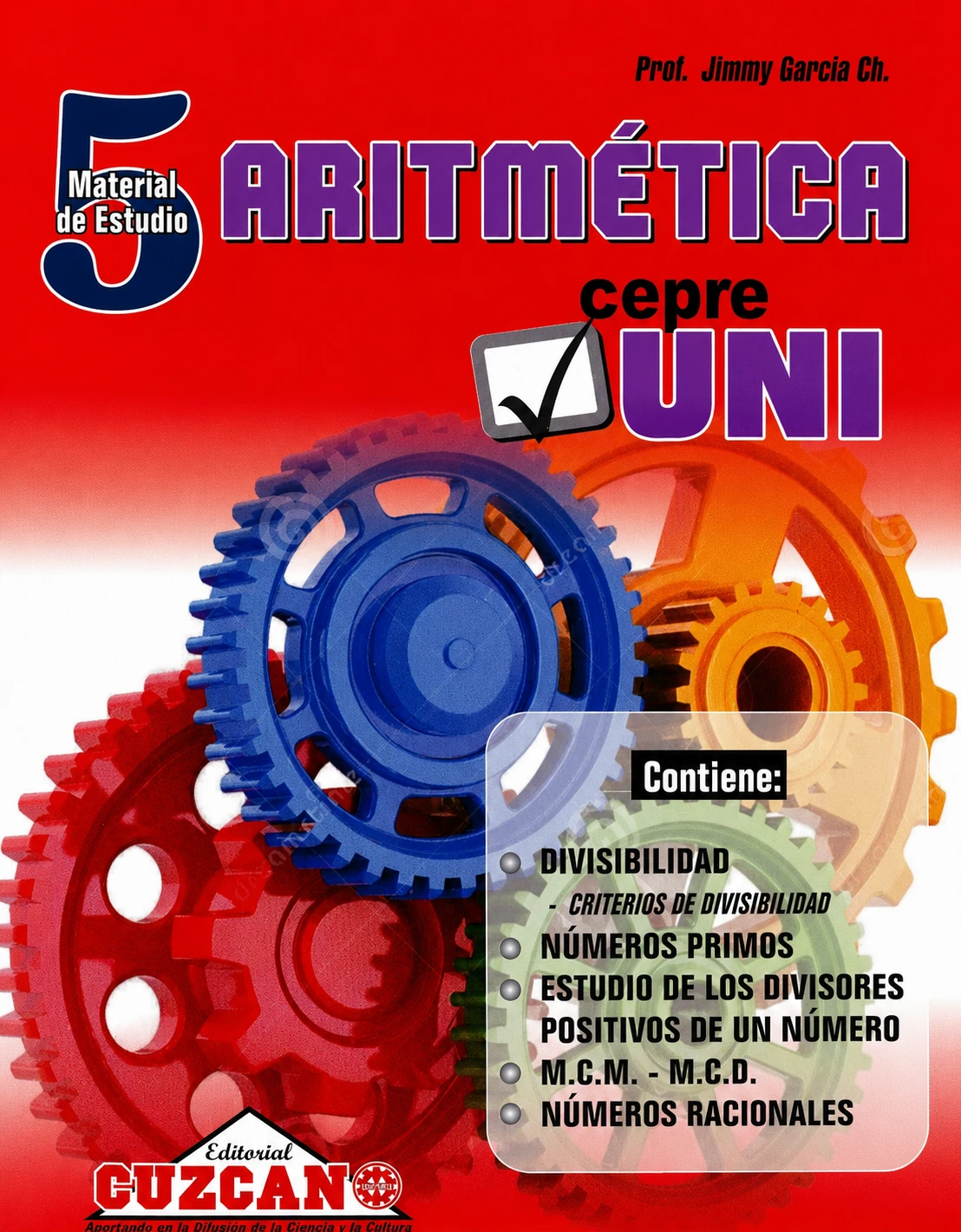 Portada del Solucionario 5 de Aritmética CEPREUNI