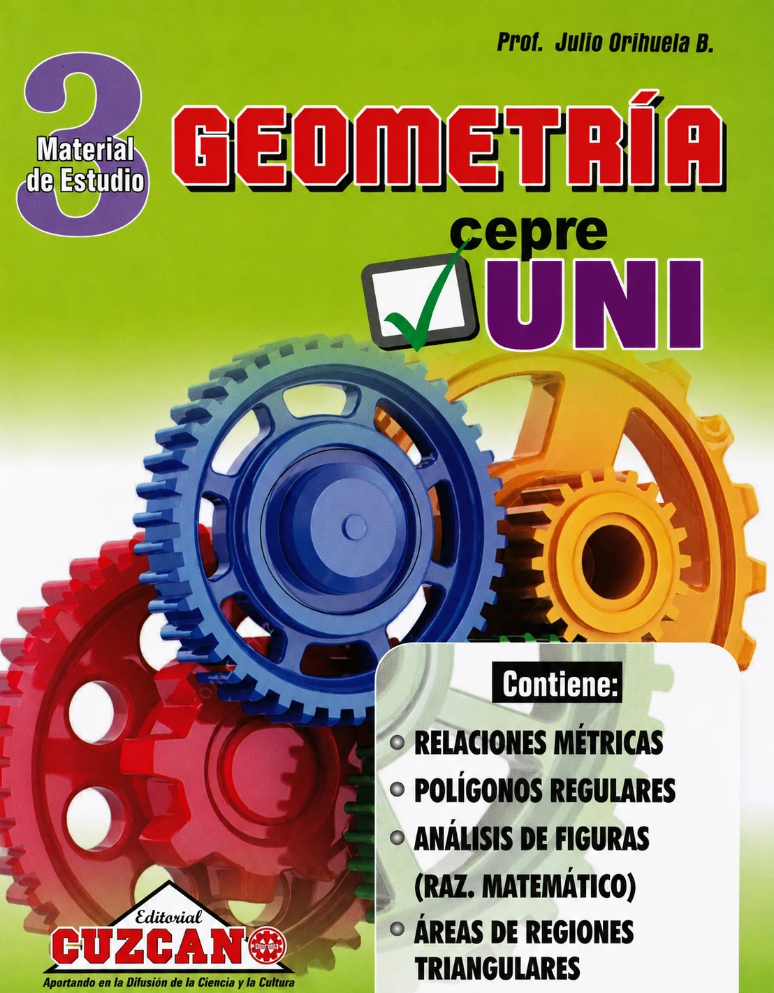 Portada del Solucionario 3 de Geometría CEPREUNI