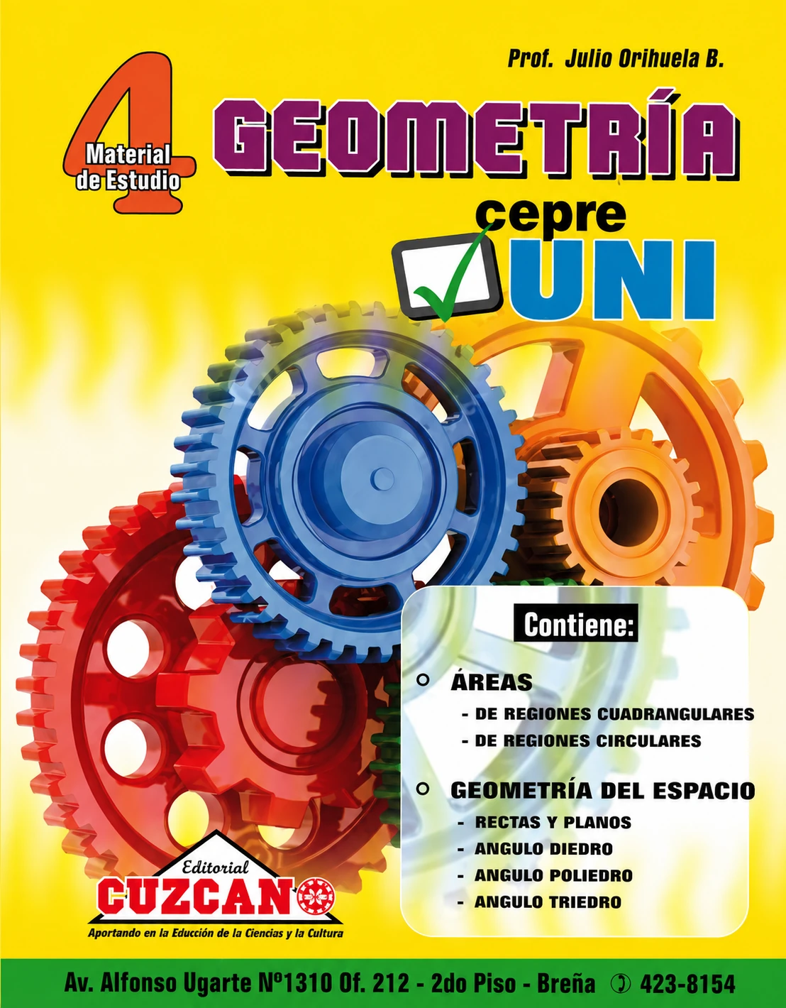 Portada del Solucionario 4 de Geometría CEPREUNI
