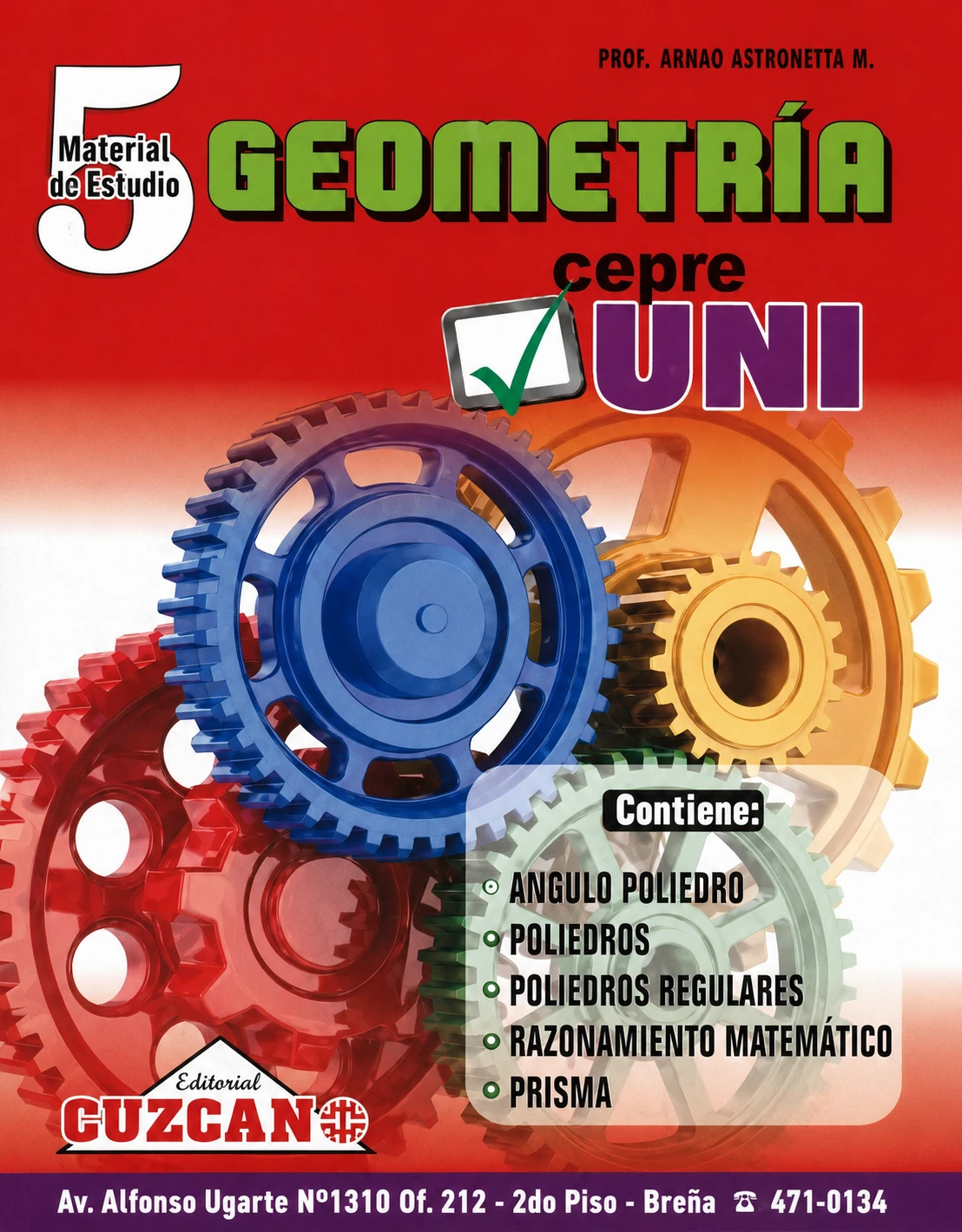Portada del Solucionario 5 de Geometría CEPREUNI