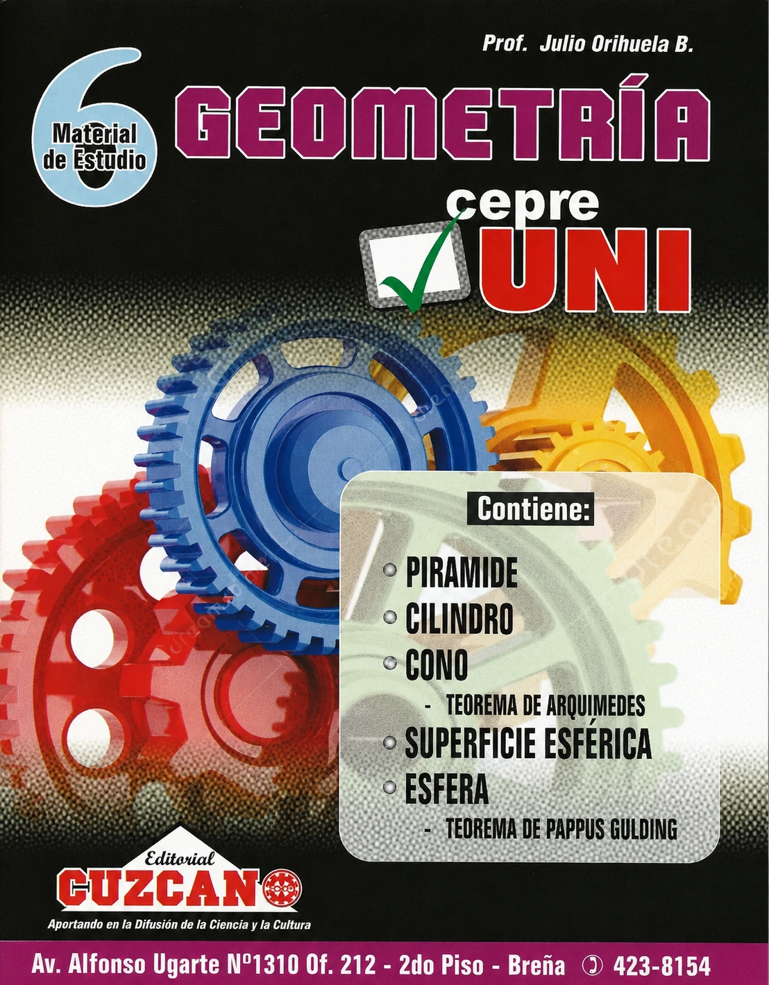 Portada del Solucionario 6 de Geometría CEPREUNI