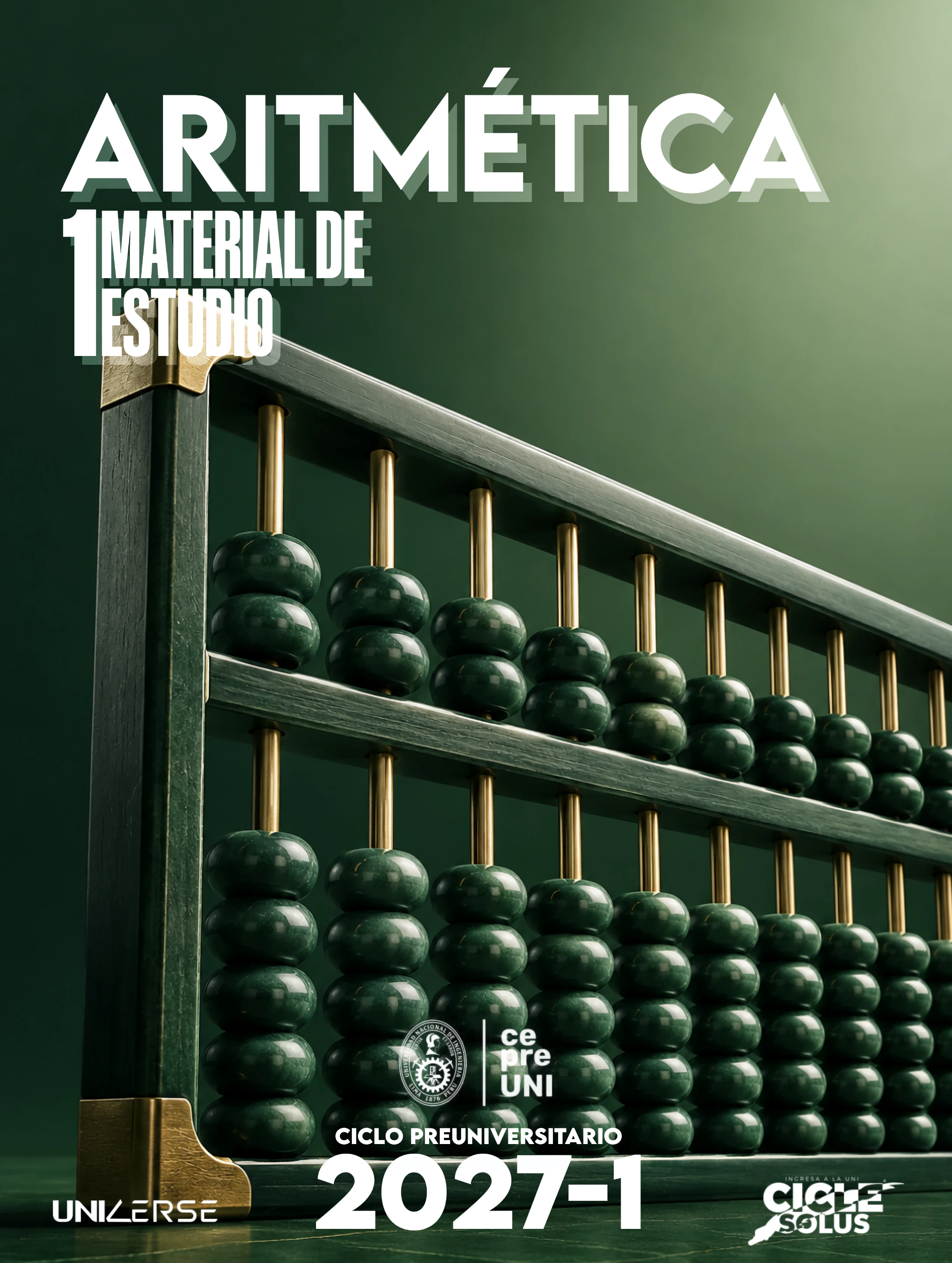 Portada de Aritmética, material de estudio CEPREUNI 2027-1